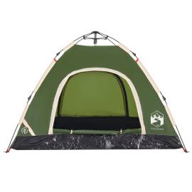 Cort de camping pentru 3 persoane, setare rapidă, verde, 6 image