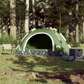 Cort de camping pentru 3 persoane, setare rapidă, verde, 3 image