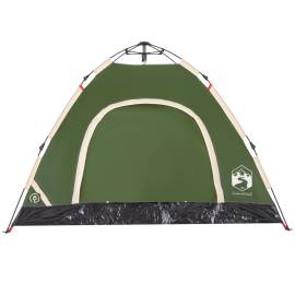Cort de camping pentru 3 persoane, setare rapidă, verde, 7 image