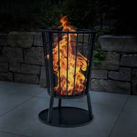 Hi coș de foc cu protecție de scântei negru 40x61 cm, 3 image