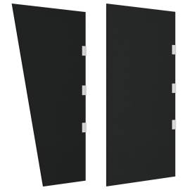 Panouri laterale pentru copertine ușă 2 buc. negru sticlă, 2 image