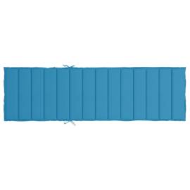 Pernă de șezlong, albastru, 200x60x3 cm, textil oxford, 5 image