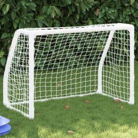 Porți de fotbal de copii 2 buc., cu minge alb 64x35x48 cm metal