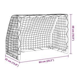 Porți de fotbal de copii 2 buc., cu minge alb 64x35x48 cm metal, 10 image