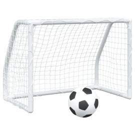 Porți de fotbal de copii 2 buc., cu minge alb 64x35x48 cm metal, 2 image