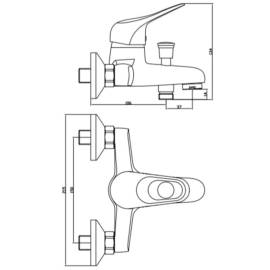 SchÜtte baterie mixer de duș și cadă "porto", crom, 2 image
