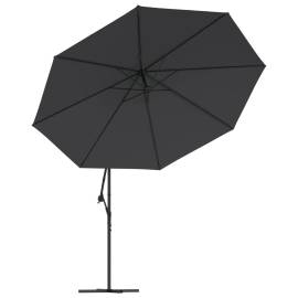 Umbrelă în consolă cu lumini led, negru, 350 cm, 5 image