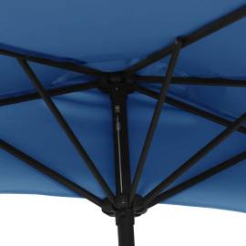 Umbrelă balcon tijă aluminiu albastru 270x144x222cm, semirotund, 6 image