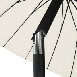 Umbrelă de soare de exterior, stâlp aluminiu, nisipiu, 270 cm, 6 image