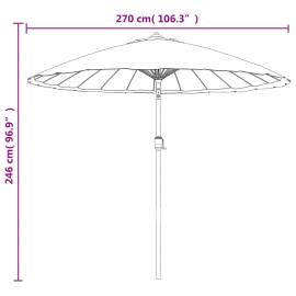 Umbrelă de soare de exterior, stâlp aluminiu, nisipiu, 270 cm, 8 image
