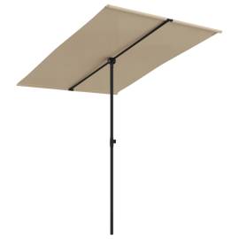 Umbrelă de soare exterior, stâlp aluminiu, gri taupe, 2x1,5 cm, 2 image