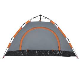 Cort de camping, 2 persoane, gri/portocaliu, setare rapidă, 9 image