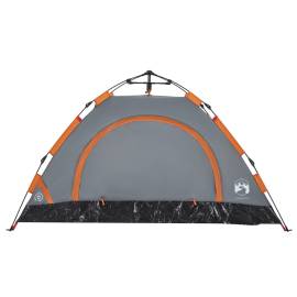 Cort de camping, 2 persoane, gri/portocaliu, setare rapidă, 7 image