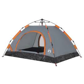 Cort de camping, 2 persoane, gri/portocaliu, setare rapidă, 5 image