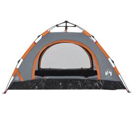 Cort de camping, 2 persoane, gri/portocaliu, setare rapidă, 8 image