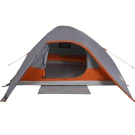 Cort de camping pentru 4 persoane, gri/portocaliu, impermeabil, 6 image