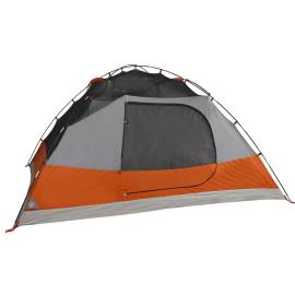 Cort de camping pentru 4 persoane, gri/portocaliu, impermeabil, 8 image