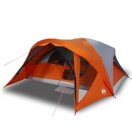 Cort de camping pentru 6 persoane, gri/portocaliu, impermeabil, 4 image