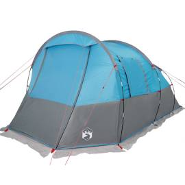 Cort de camping tunel pentru 4 persoane, albastru, impermeabil, 5 image