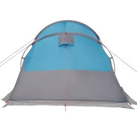 Cort de camping tunel pentru 4 persoane, albastru, impermeabil, 9 image