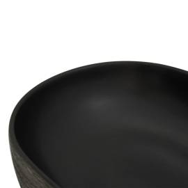 Lavoar de blat, gri și negru, 59x40x14 cm, ceramică, oval, 7 image