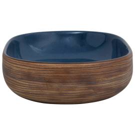 Lavoar de blat, maro și albastru, 59x40x14 cm, ceramică, oval, 5 image