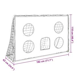 Poartă de fotbal de copii cu covoraș țintă/minge 182x62x118 cm, 11 image