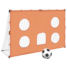 Poartă de fotbal de copii cu covoraș țintă/minge 182x62x118 cm, 2 image