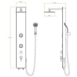 SchÜtte panou duș sticlă/baterie monocomandă glasduschpaneel antracit, 3 image