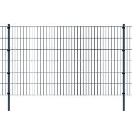 Stâlpi de gard, 10 buc., gri, 170 cm, oțel galvanizat, 2 image