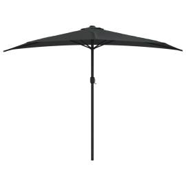 Umbrelă de balcon tijă aluminiu negru 300x155x223cm semirotund, 3 image