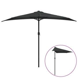 Umbrelă de balcon tijă aluminiu negru 300x155x223cm semirotund, 2 image