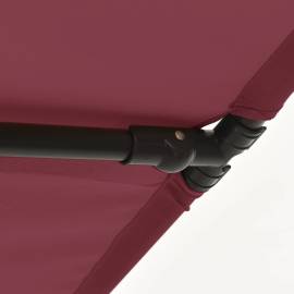 Umbrelă de soare de exterior stâlp aluminiu roșu bordo, 9 image