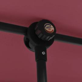 Umbrelă de soare de exterior stâlp aluminiu roșu bordo, 8 image