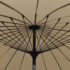 Umbrelă soare de exterior, stâlp aluminiu, gri taupe, 270 cm, 5 image