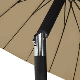 Umbrelă soare de exterior, stâlp aluminiu, gri taupe, 270 cm, 6 image