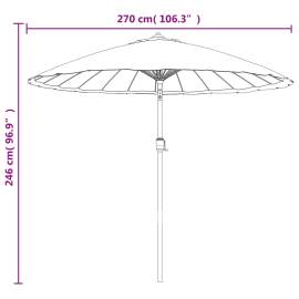 Umbrelă soare de exterior, stâlp aluminiu, gri taupe, 270 cm, 8 image