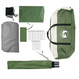Cort de camping cupolă pentru 9 persoane, verde, impermeabil, 11 image