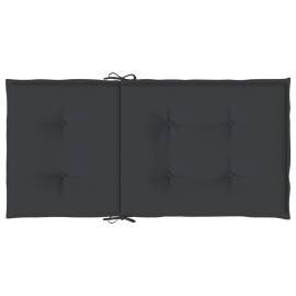 Perne cu spătar mic, 6 buc., negru, 100x50x3 cm, textil oxford, 6 image