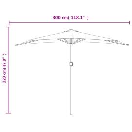 Umbrelă de balcon, tijă aluminiu bordo 300x155x223cm semirotund, 9 image