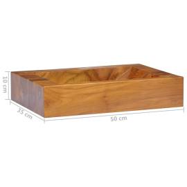 Chiuvetă, 50x35x10 cm, lemn masiv de tec, 7 image