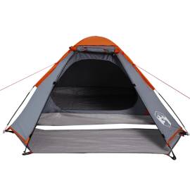 Cort de camping pentru 2 persoane, gri/portocaliu, impermeabil, 6 image