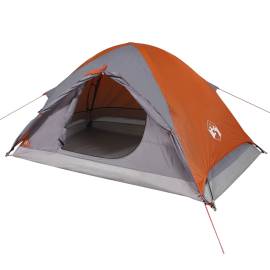 Cort de camping pentru 4 persoane, gri/portocaliu, impermeabil, 5 image