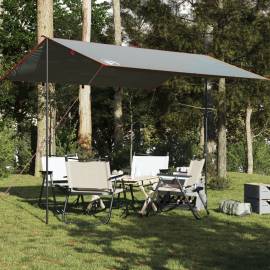 Prelată de camping, gri și portocaliu, 360x294 cm, impermeabilă