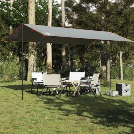 Prelată de camping, gri și portocaliu, 500x294 cm, impermeabilă, 3 image