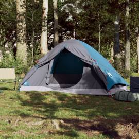 Cort de camping cupolă pentru 4 persoane, albastru, impermeabil, 3 image