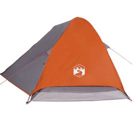 Cort de camping pentru 2 persoane, gri/portocaliu, impermeabil, 8 image