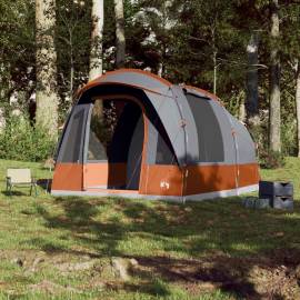 Cort de camping tunel 3 persoane, gri/portocaliu, impermeabil, 3 image