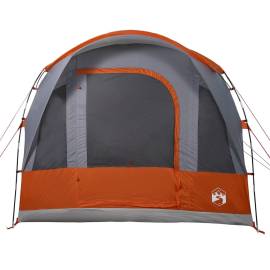 Cort de camping tunel 3 persoane, gri/portocaliu, impermeabil, 6 image