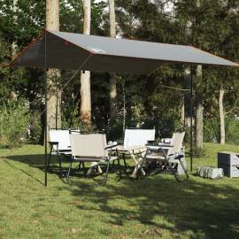 Prelată de camping, gri și portocaliu, 400x294 cm, impermeabilă, 3 image